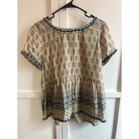 Sigrid Olsen Floral Boho Cottagecore Embroidered Blouse Large - Picture 1 of 3